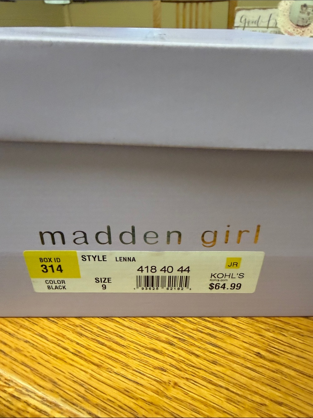 Madden Girl Lenna Shoe Box in Light Lavender with Gold Logo